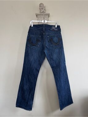 Vintage True Religion Men's Dark Blue bootcut Jeans